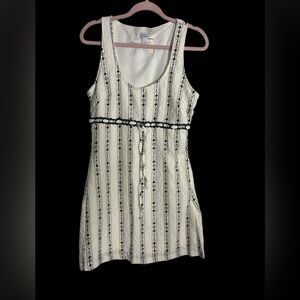 Striped Black and White Sleeveless Dress